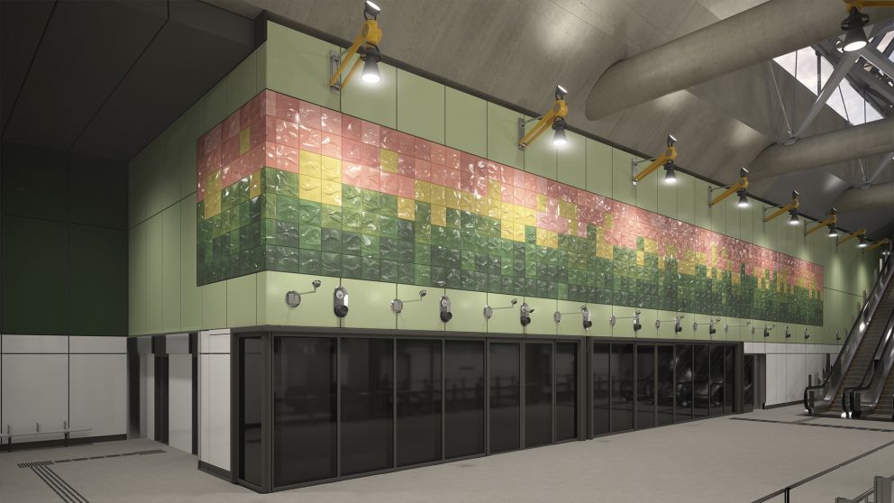 Concept image of the artwork at Parkville Station