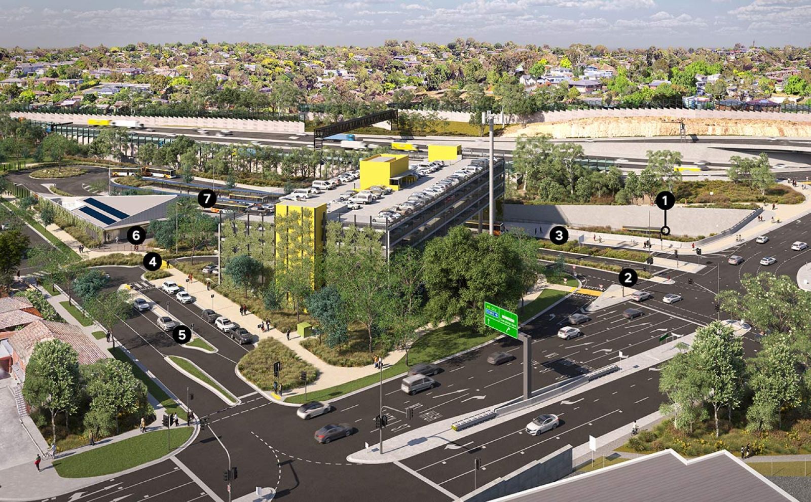 Artist's impression of multi-level car park and Drop and Go zone