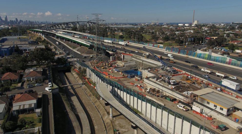 Works on the Williamstown Road inbound exit ramp