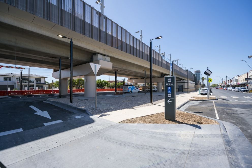 Easy access to passenger parking and pick up and drop off areas at Parkdale Station