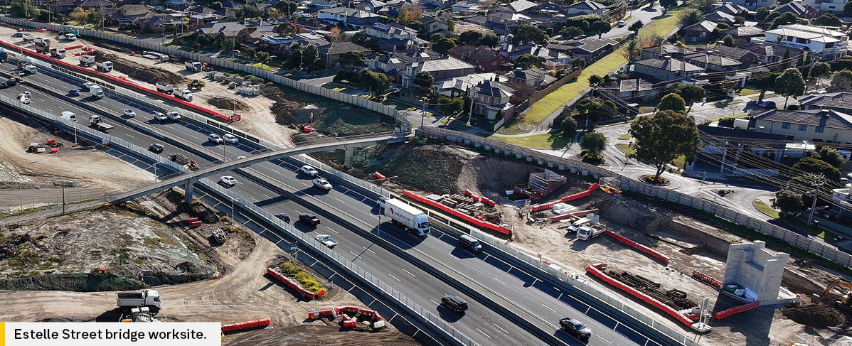 Estelle Street bridge worksite.