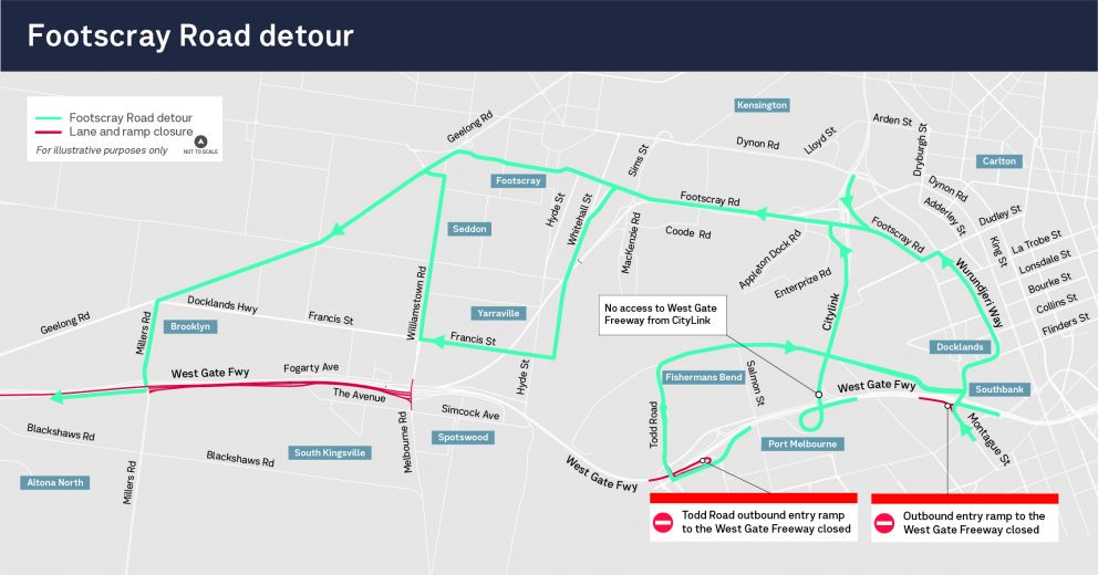 Footscray Road detour Spring 2025