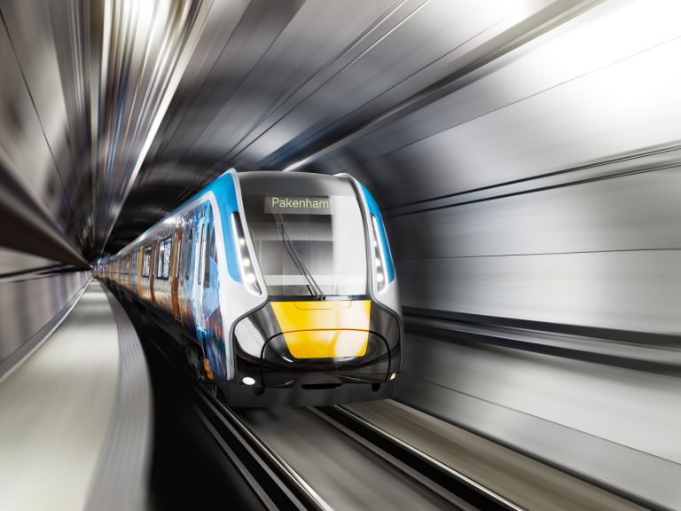 Train in new Metro Tunnel