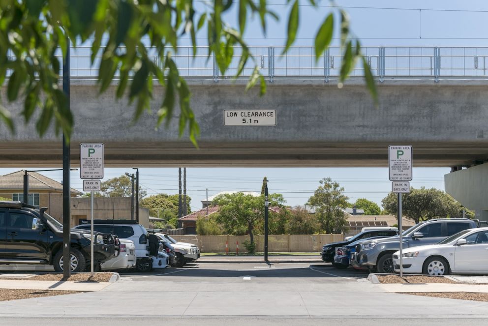 New passenger parking has opened under the elevated rail in Parkdale