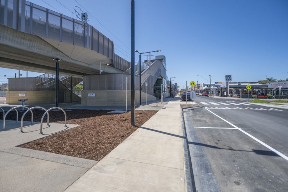 The northern entrace to the new Parkdale Station