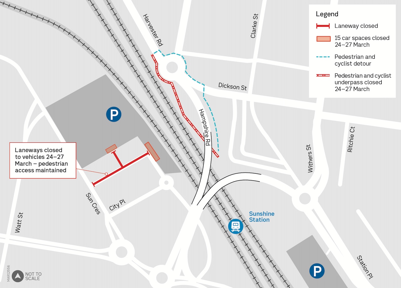 Sunshine Station detour map