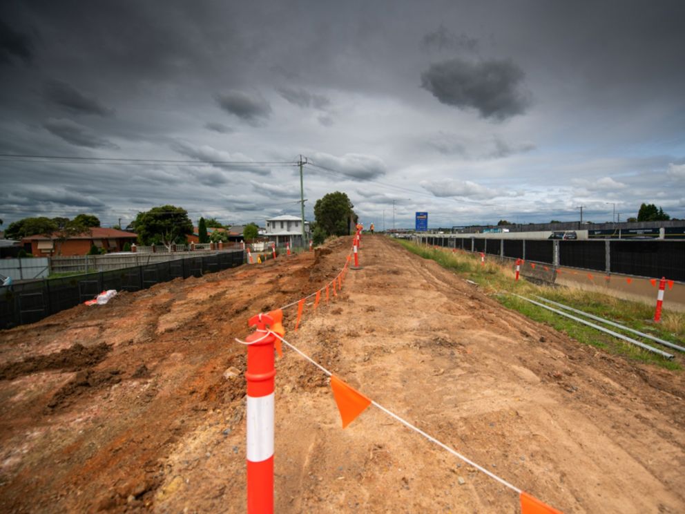 December 2020 Cleared the area for the Police Road outbound entry ramp. Area cleared has been closed off with bollards and cleared dirt between.