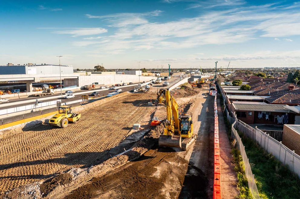 Works progress on new freeway lanes