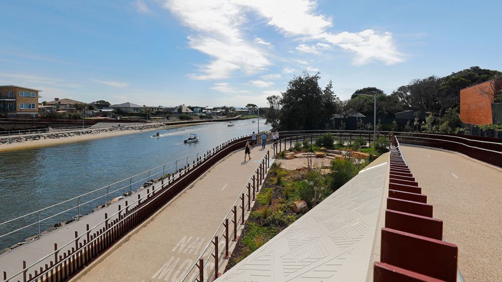 The new pedestrian path along the Patterson River
