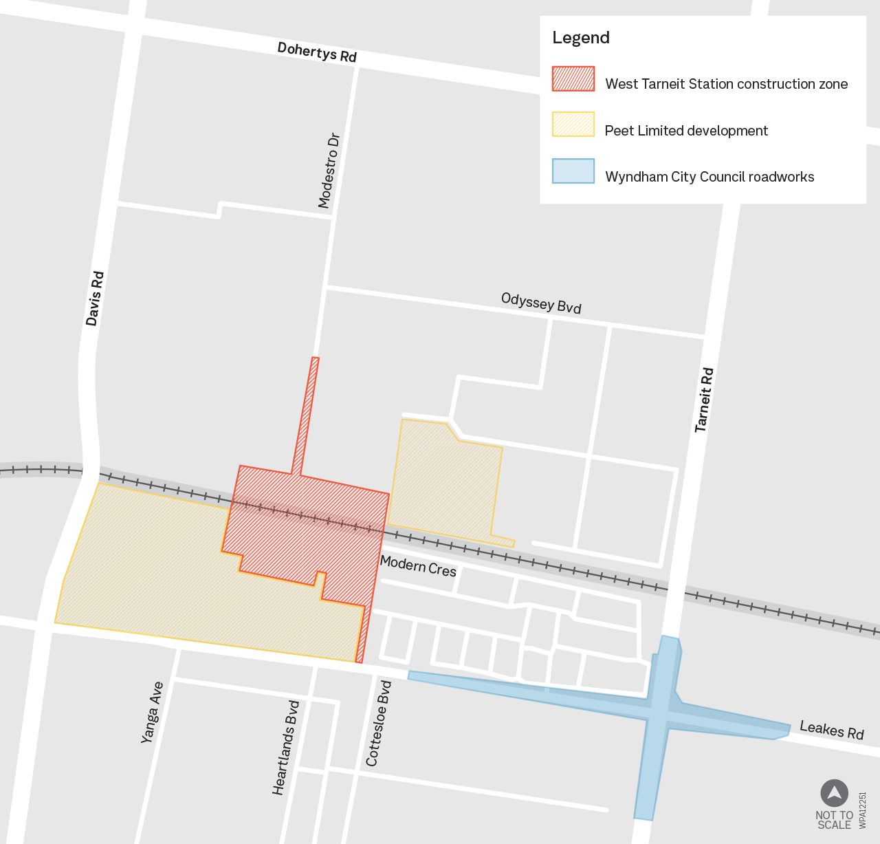 West Tarneit Station works map