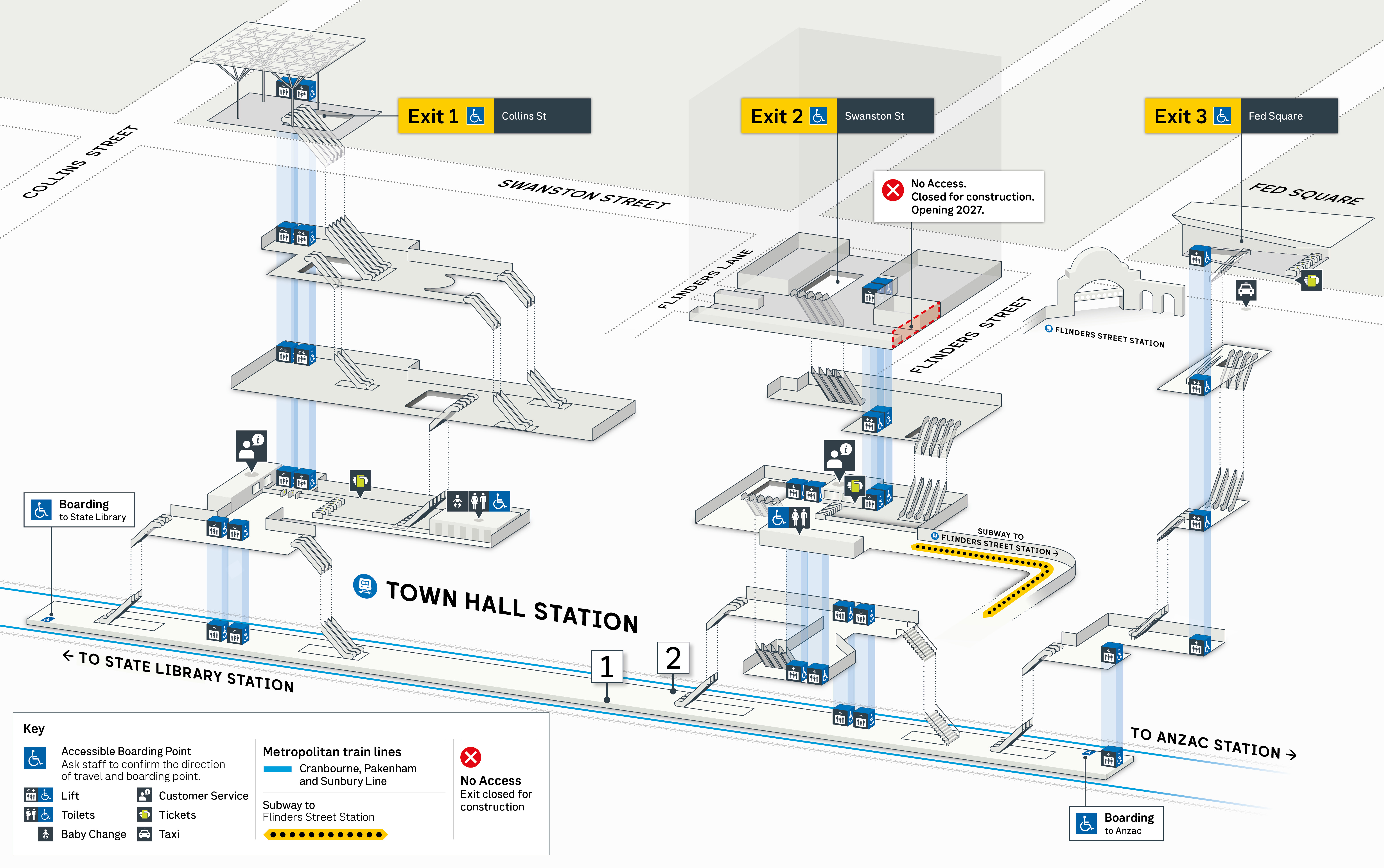 Fed Square Town Hall Station entrance now open - Victoria’s Big Build