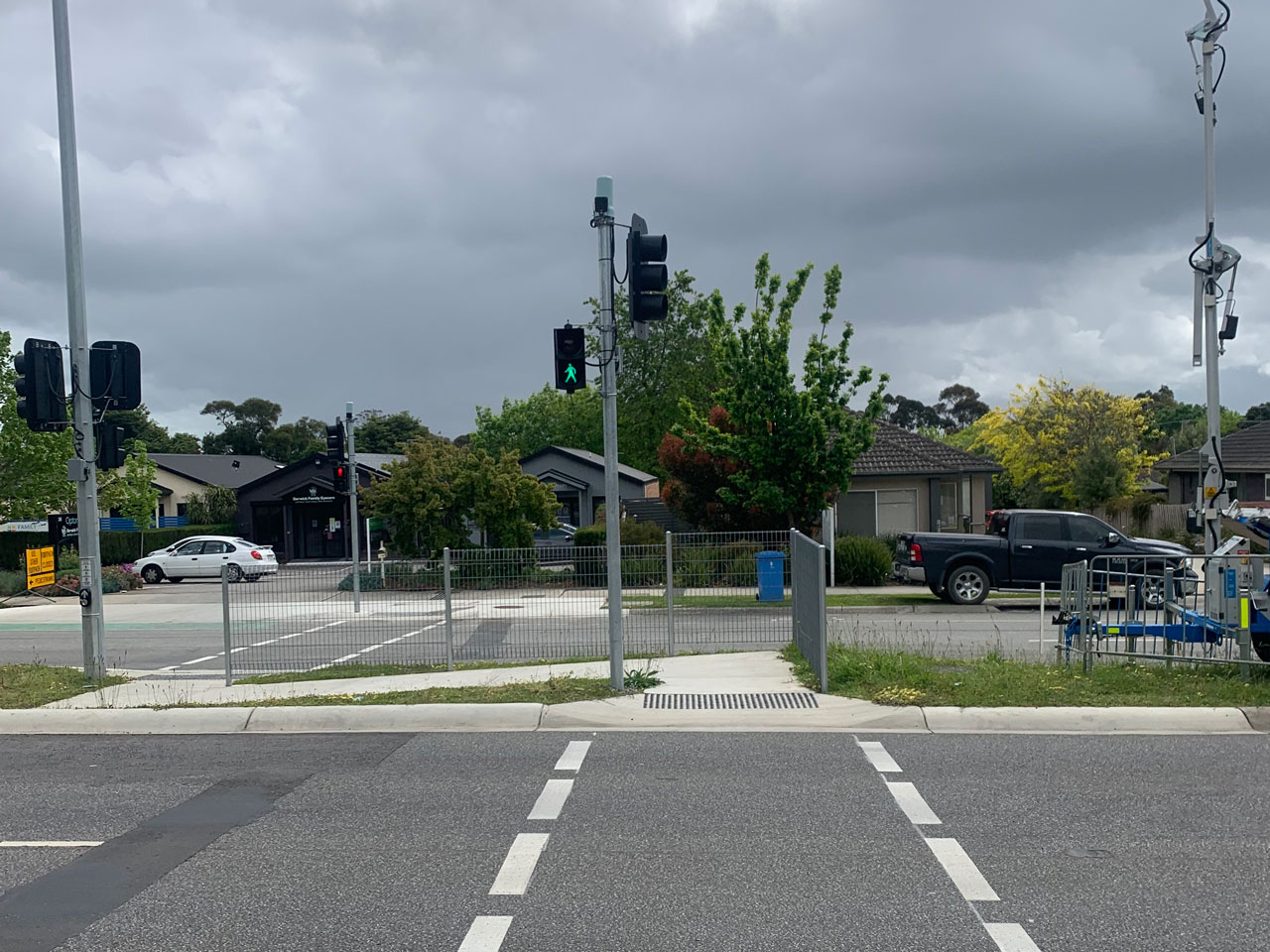 New pedestrian crossing at Clyde Road, Berwick.