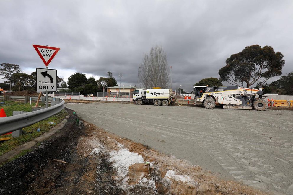 Surface being prepared for the construction of new southbound lanes on Narre Warren North Road