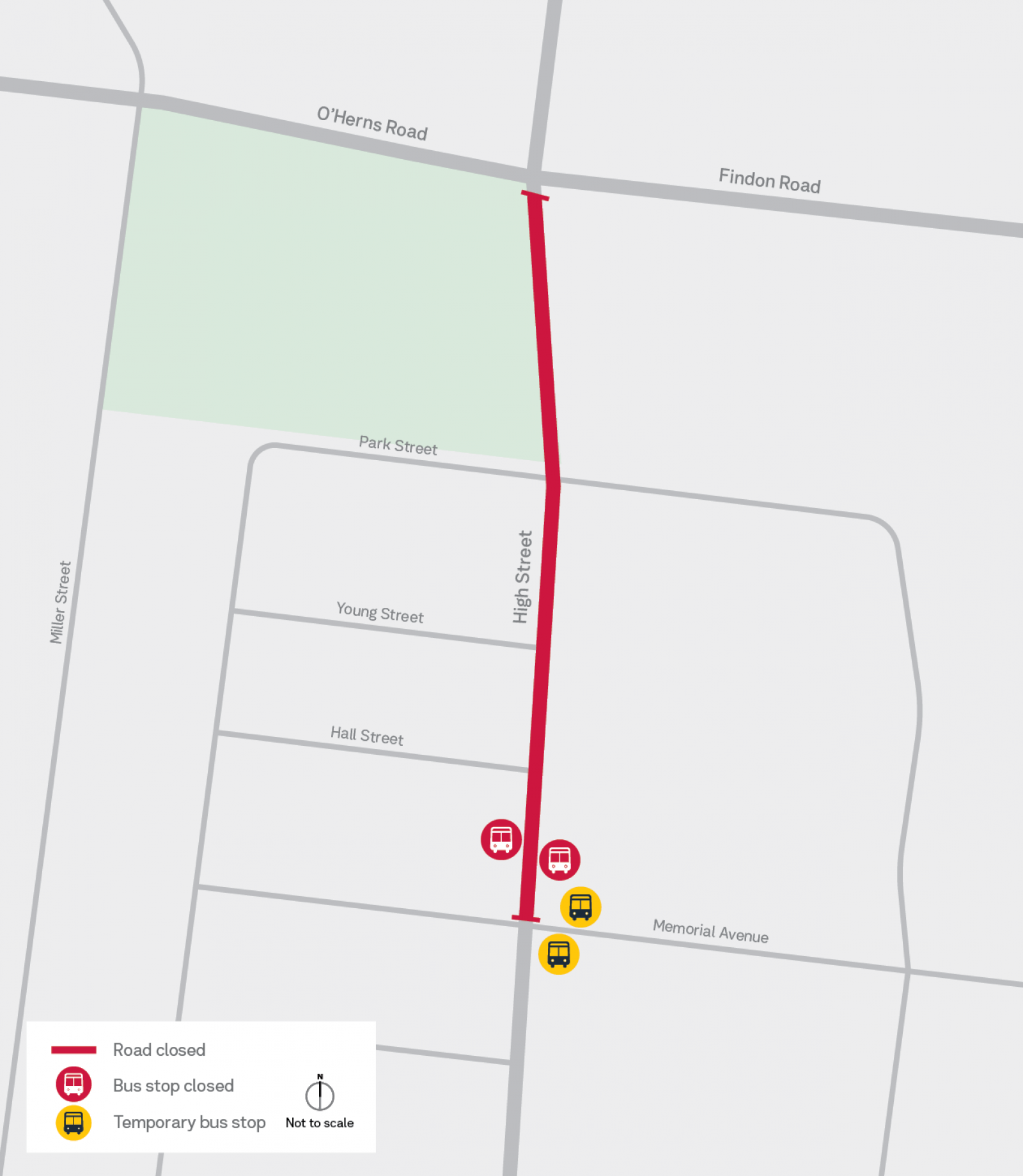 ERU High St Bus Detour Map