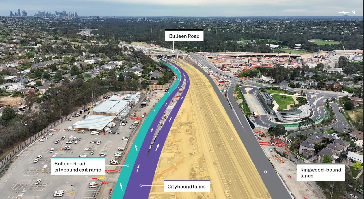 Eastern Freeway citybound changed traffic conditions 