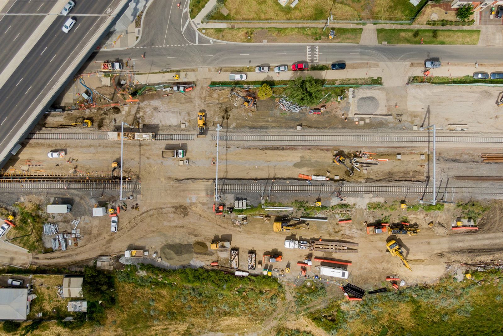 Works along the rail line near Watergardens Station