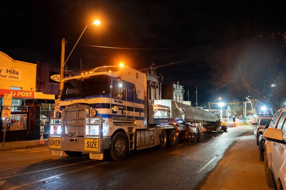 A beam arriving on Union Road