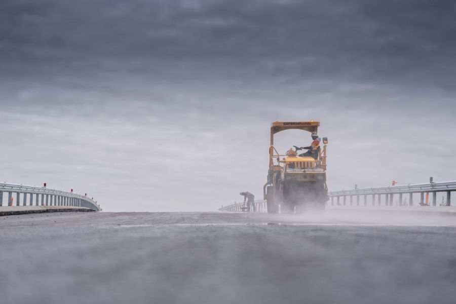 Asphalting is underway on the new Hopkins Road bridge