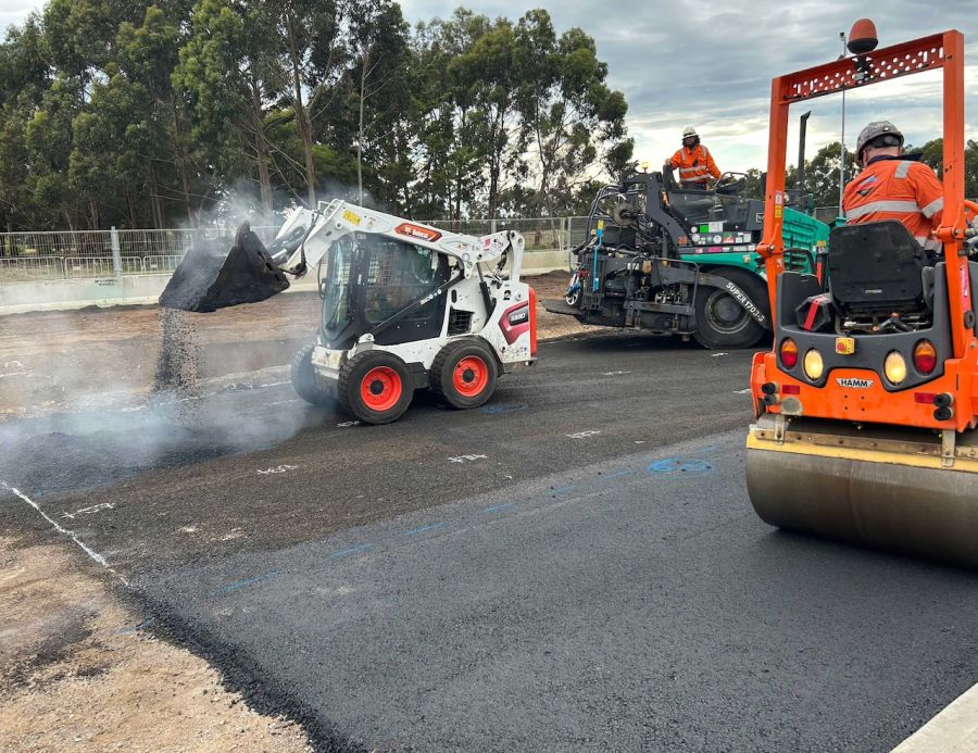 2. Biogenic bitumen asphalt being laid in Diggers Rest