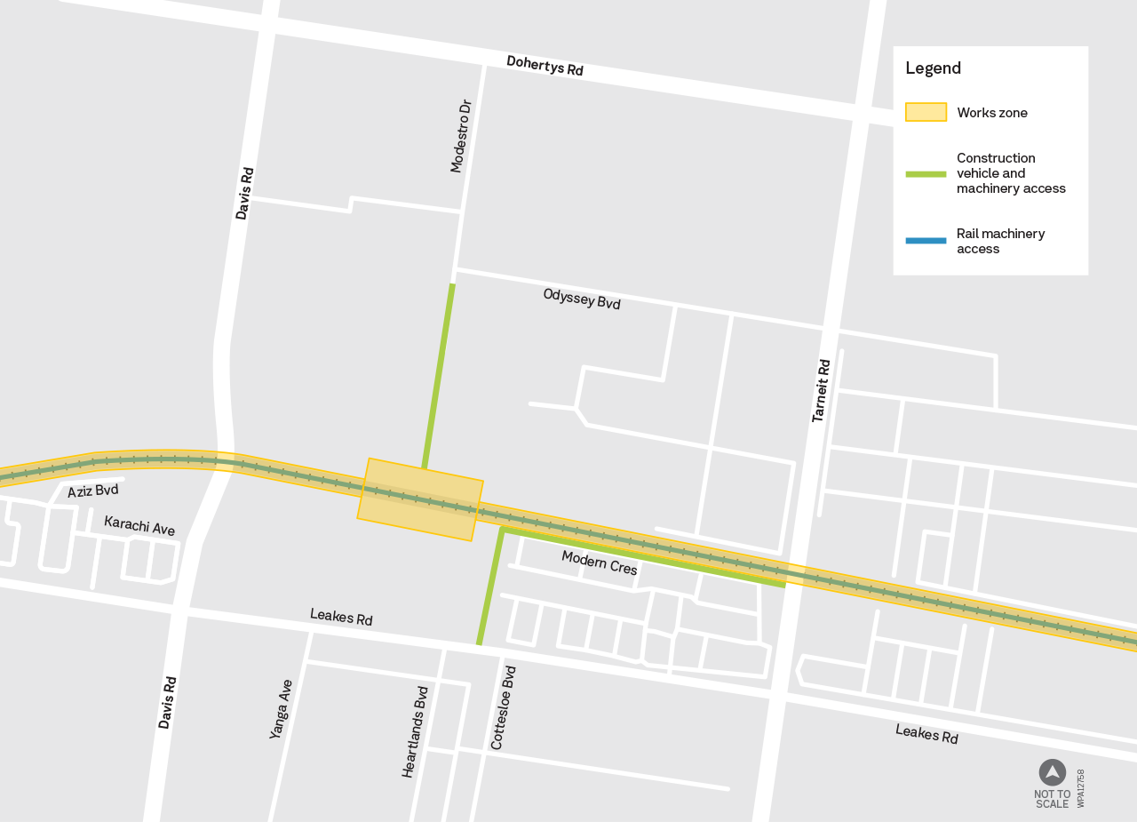 Tarneit Road, West Tarneit works area map