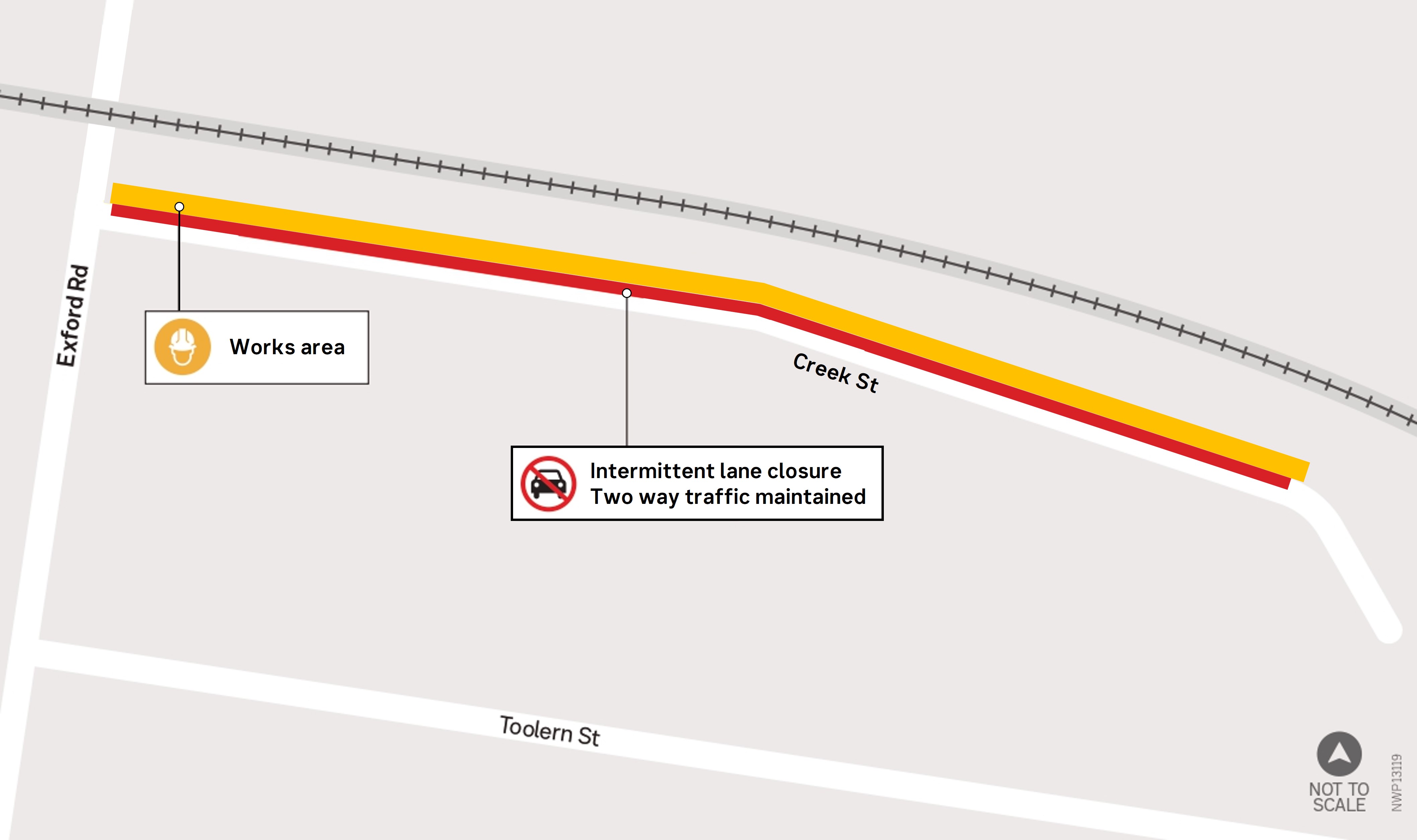 Creek Street lane closure map
