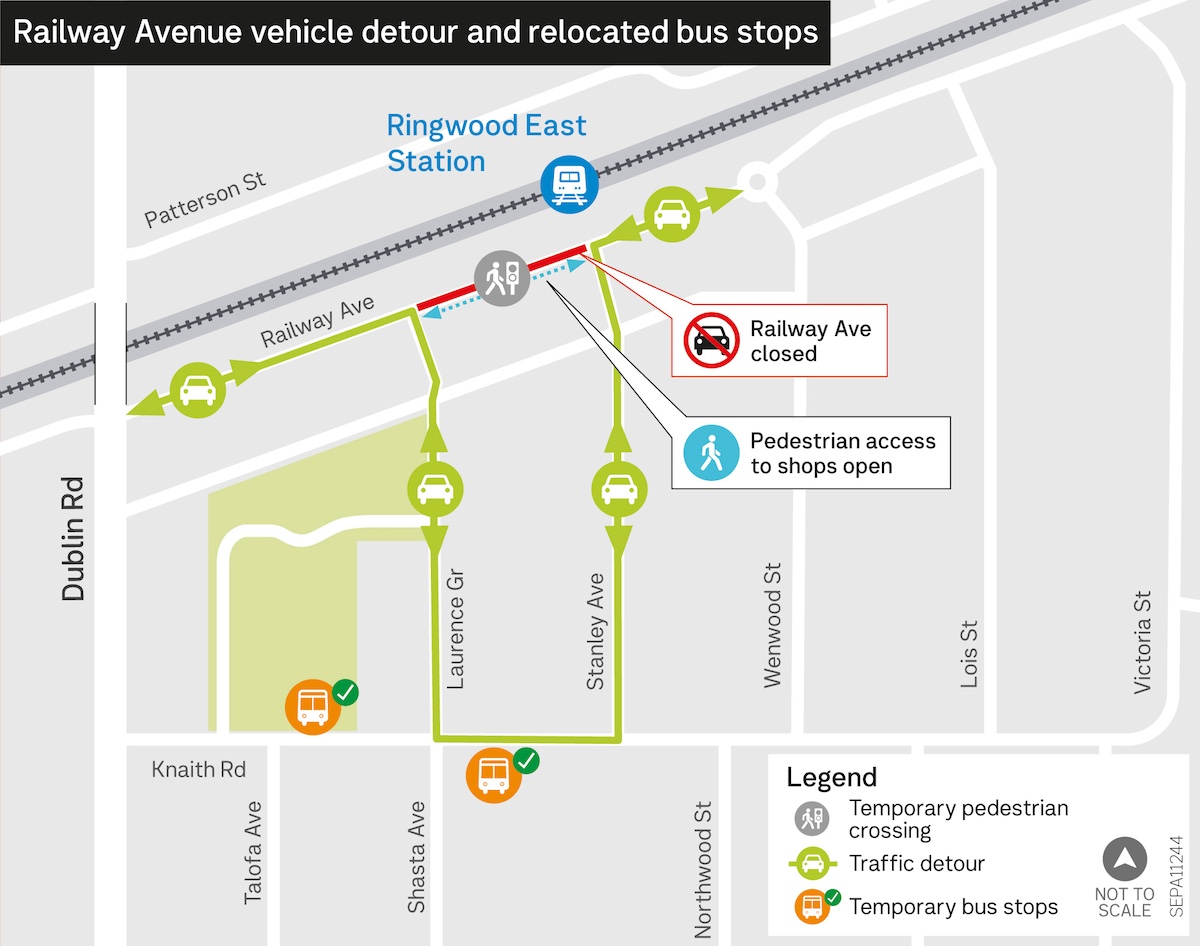 Railway Avenue Ringwood East Road closure