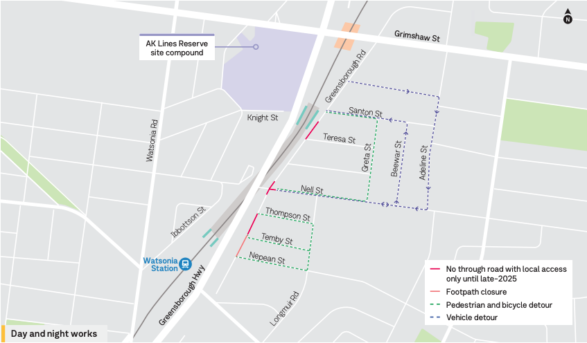 Map of works Hurstbridge Line