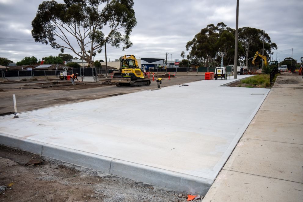 Concreting works at Melton
