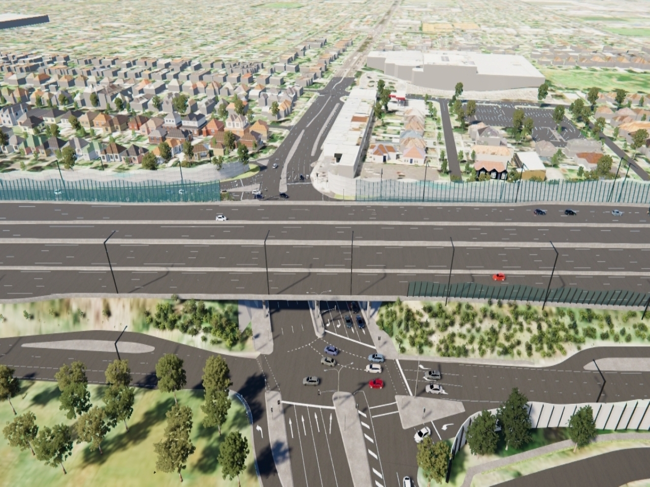 Artist rendering of Millers Road inbound ramps upon completion of the project
