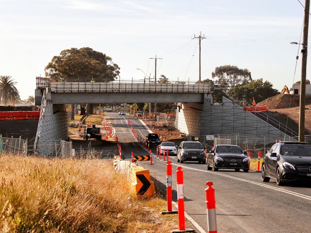 The new bridge over Old Dandenong Road