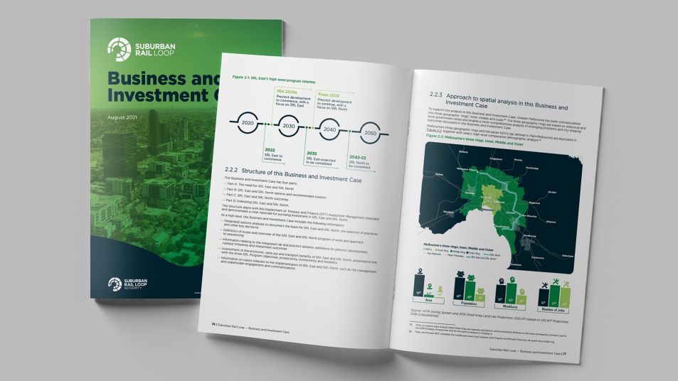 Business and Investment case brochure on display