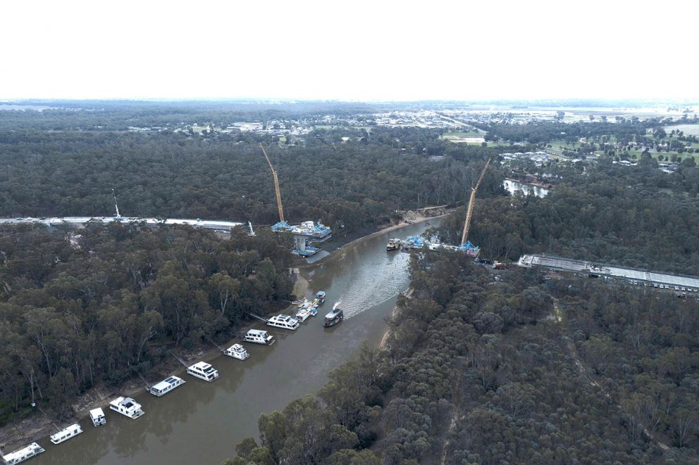 Stage 3 A bird’s eye view of works near the Murray River