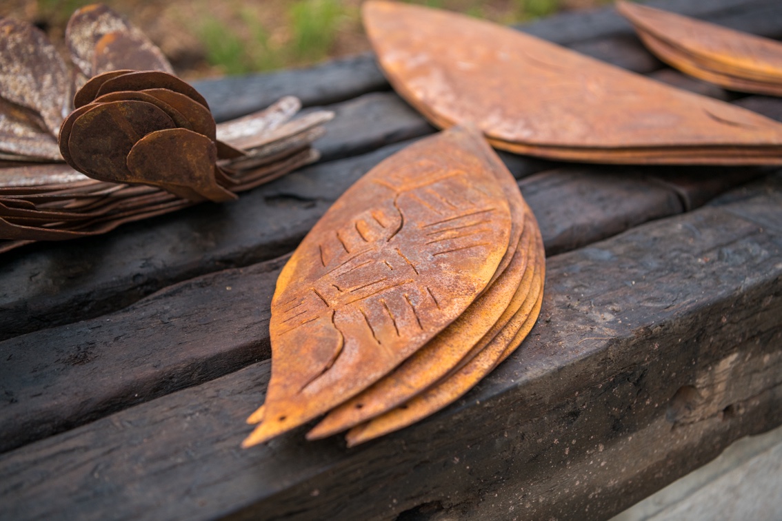 The artwork features designs of bush food and medicine traditionally collected by the Bunurong people