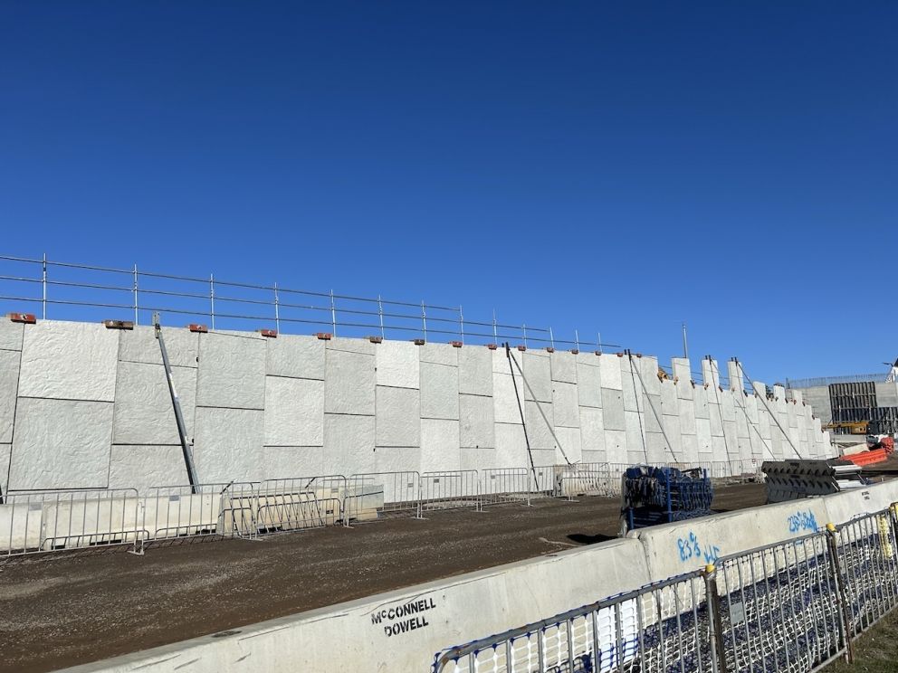 Watsons Road retaining wall structure
