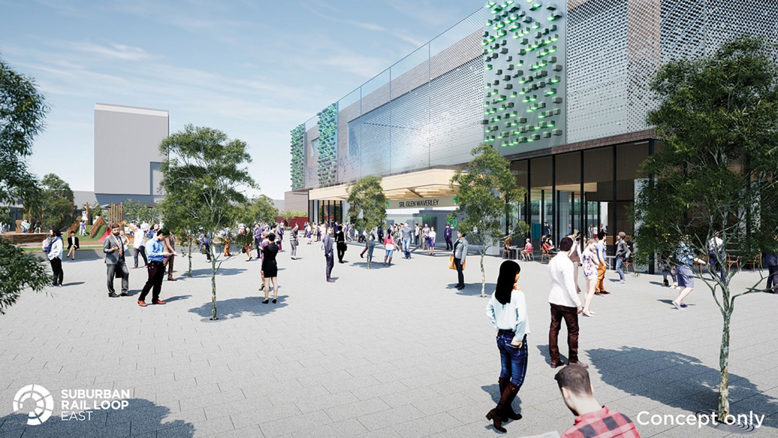 Artist impression of the SRL East station in Glen Waverley