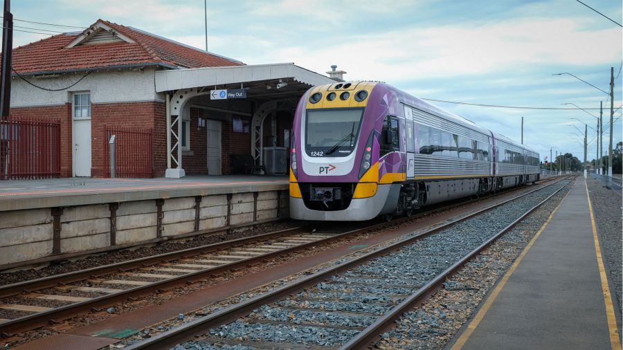 Vlocity train arriving at Shepparton Station