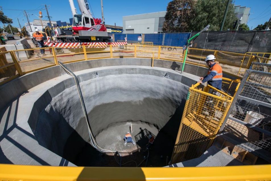Workers working on the North Yarra Main Sewer.