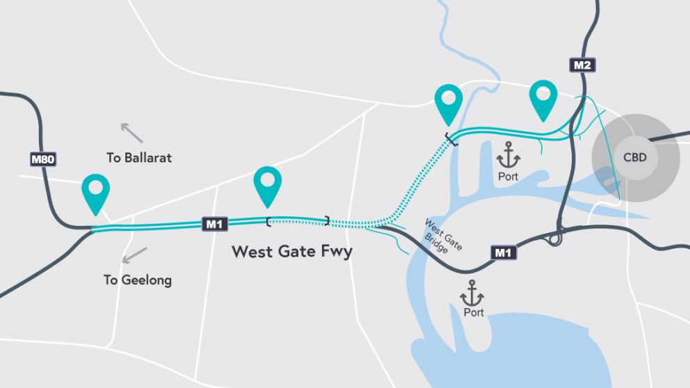 an image of the West Gate Tunnel interactive map