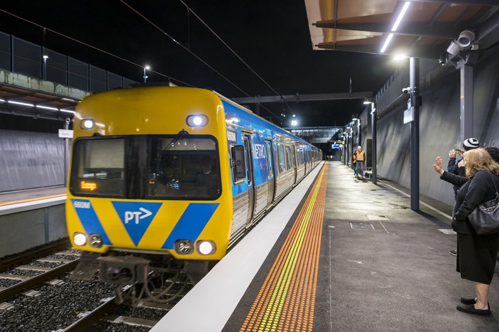 Station platforms with undercover seating