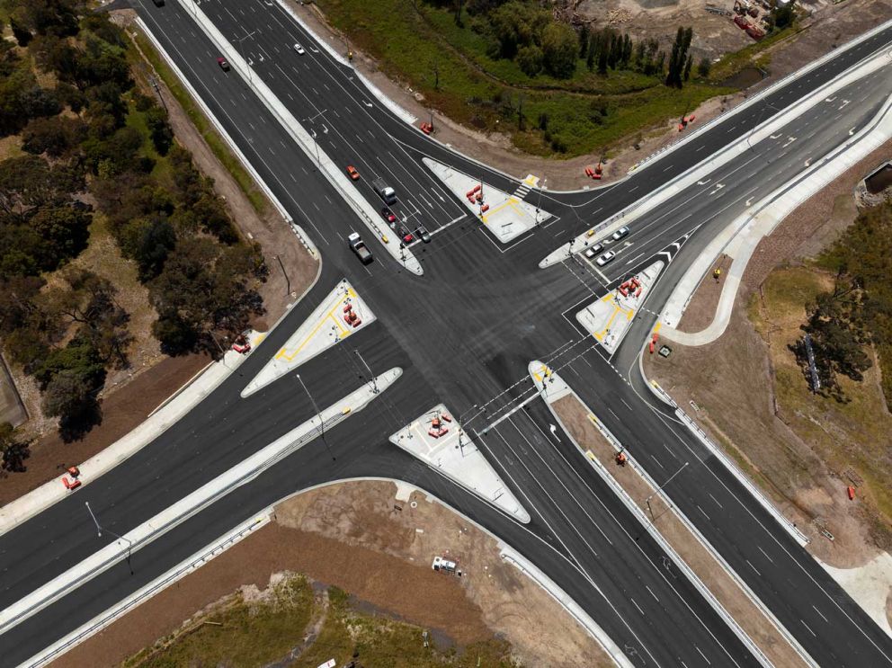 An aerial view of the Ballarto Road intersection