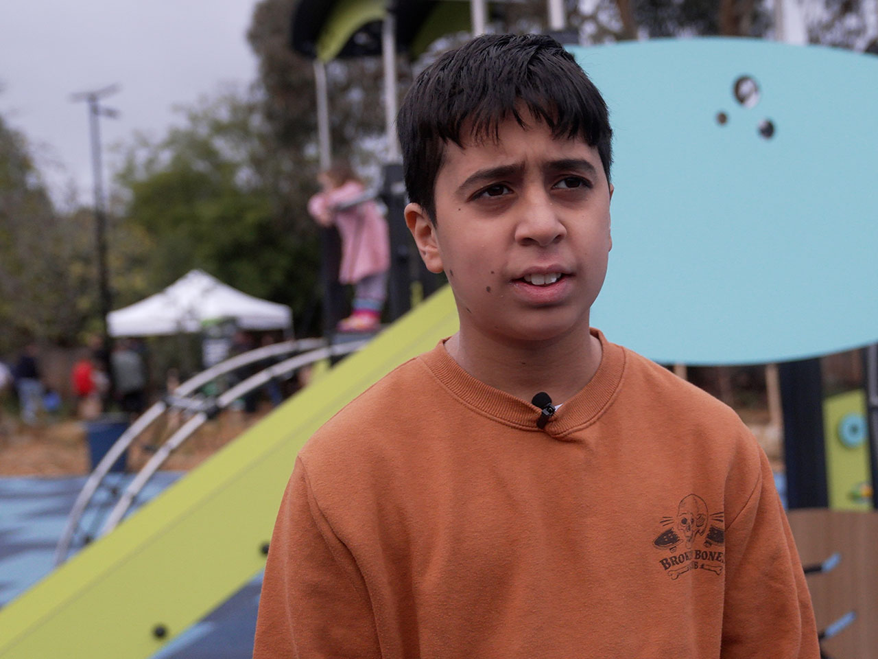 Shreshth smiling for camera
