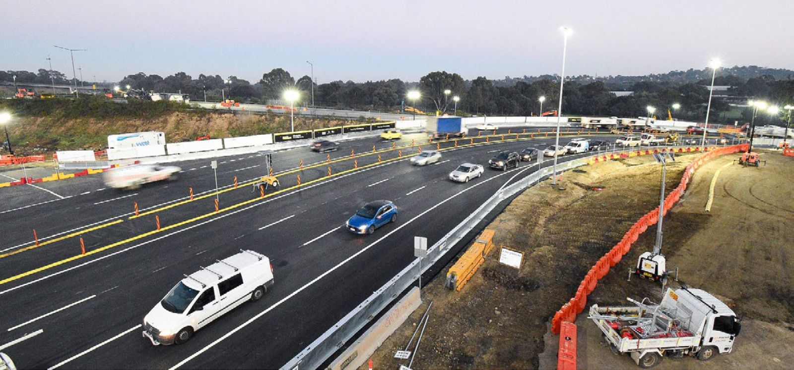 Drivers using the new Bulleen Road lanes